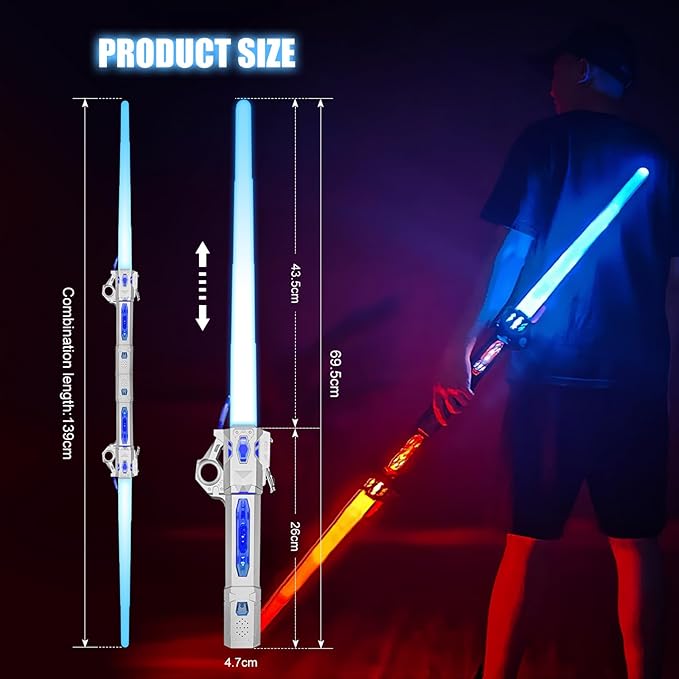 Lightsaber RGB 7 Colors with 3 Modes FX Sound,  Birthday Gifts or Holiday Present for Children